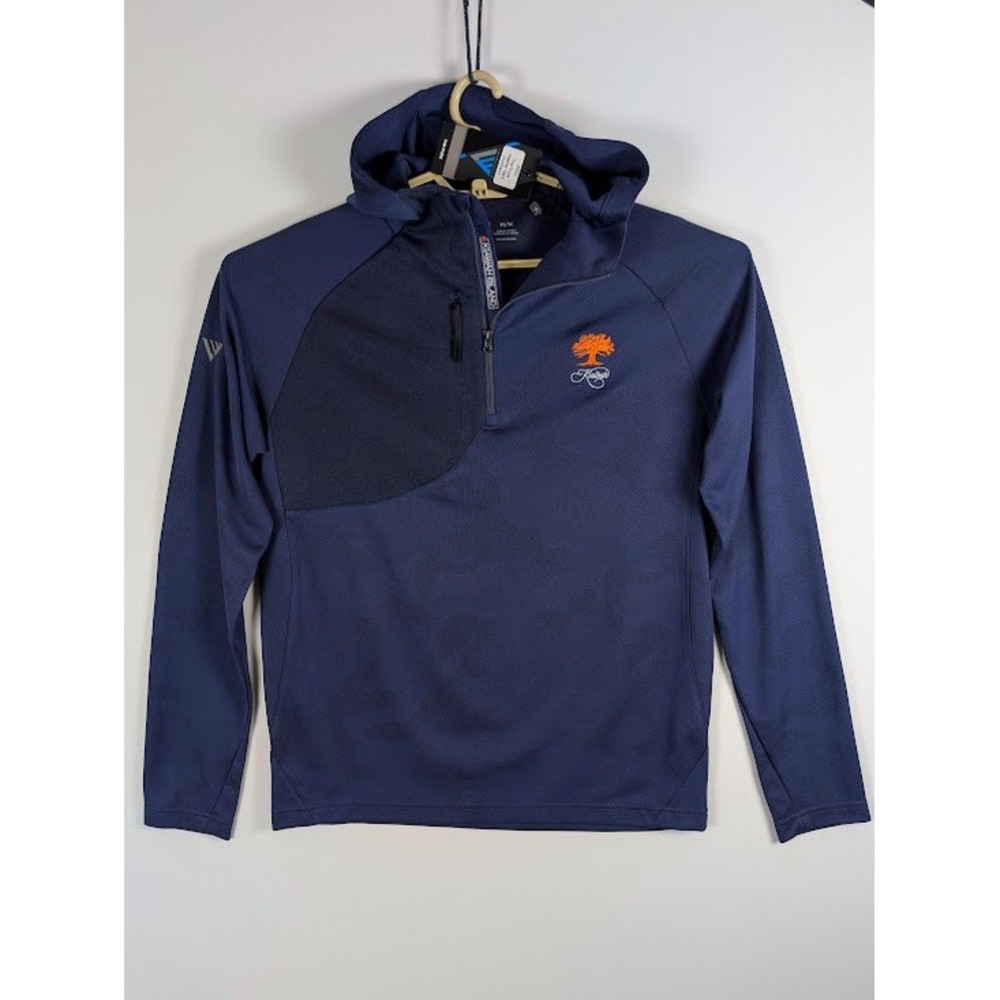 Levelwear Kiawah Island Golf Hoodie Mens M Navy Blue 1/4 Zip Embroidered NEW